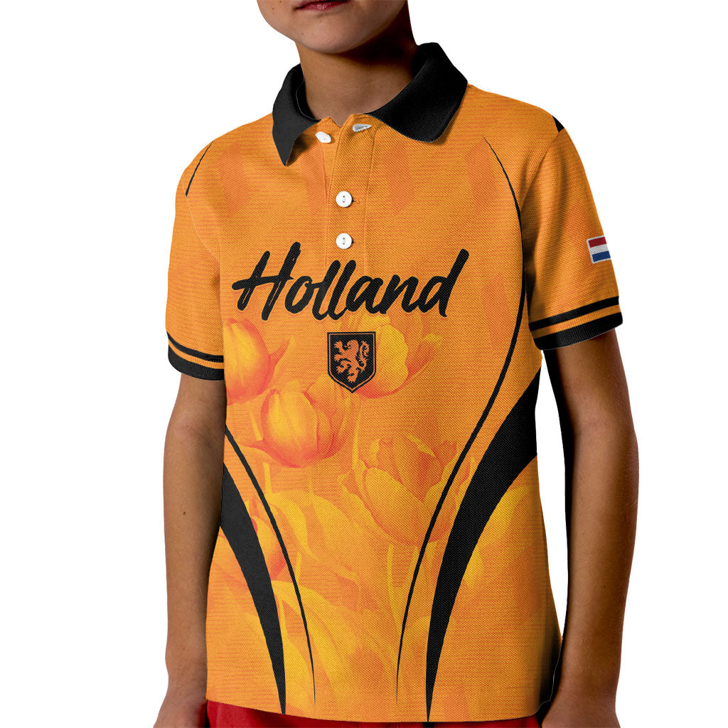 Custom Holland 2026 World Football Kid Polo Shirt Oranje Go Champions