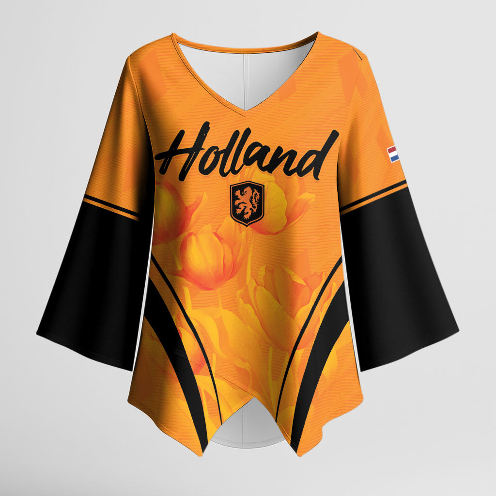 Custom Holland 2026 World Football Kimono Sleeve Blouse Oranje Go Champions