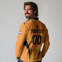 Custom Holland 2026 World Football Long Sleeve Polo Shirt Oranje Go Champions