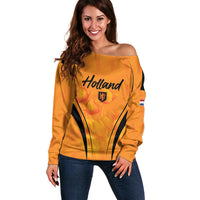 Custom Holland 2026 World Football Off Shoulder Sweater Oranje Go Champions