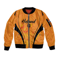 Custom Holland 2026 World Football Sleeve Zip Bomber Jacket Oranje Go Champions