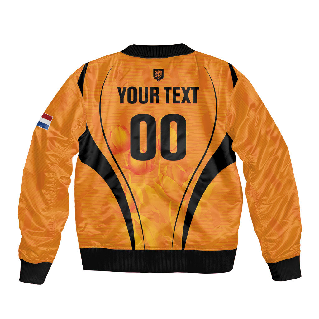 Custom Holland 2026 World Football Sleeve Zip Bomber Jacket Oranje Go Champions