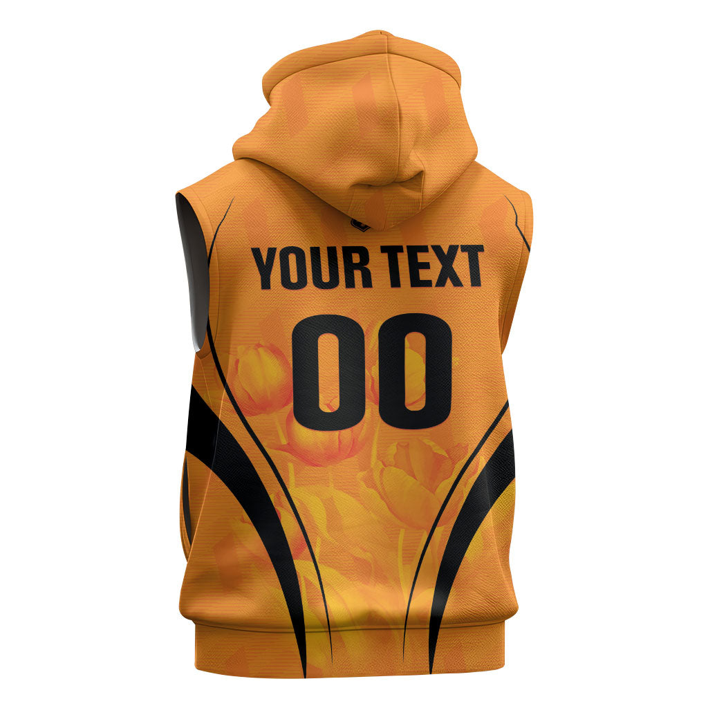 Custom Holland 2026 World Football Sleeveless Zip Hoodie Oranje Go Champions