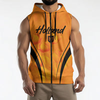 Custom Holland 2026 World Football Sleeveless Zip Hoodie Oranje Go Champions