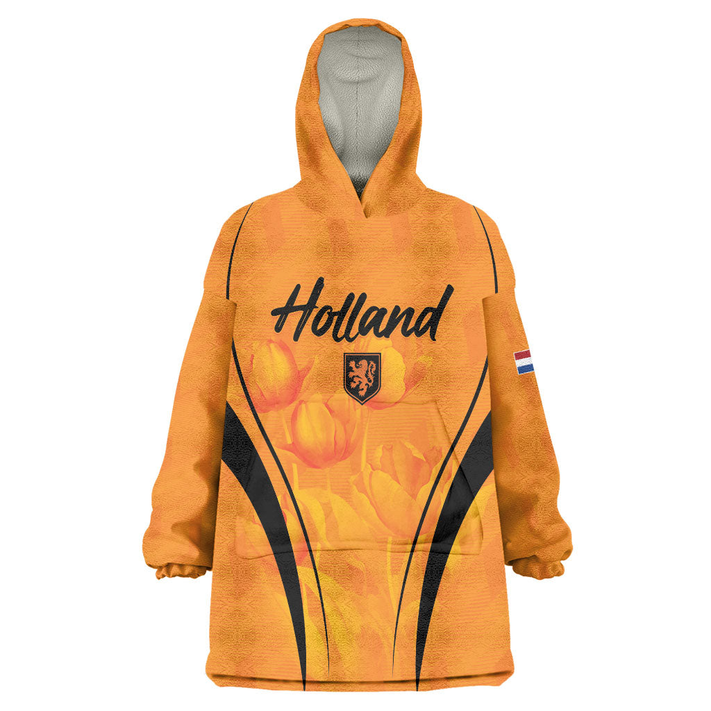 Custom Holland 2026 World Football Wearable Blanket Hoodie Oranje Go Champions