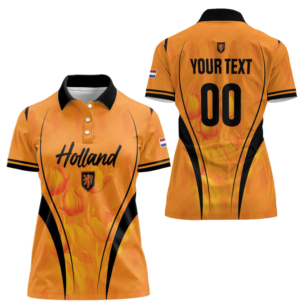 Custom Holland 2026 World Football Women Polo Shirt Oranje Go Champions