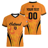 Custom Holland 2026 World Football Women V-Neck T-Shirt Oranje Go Champions