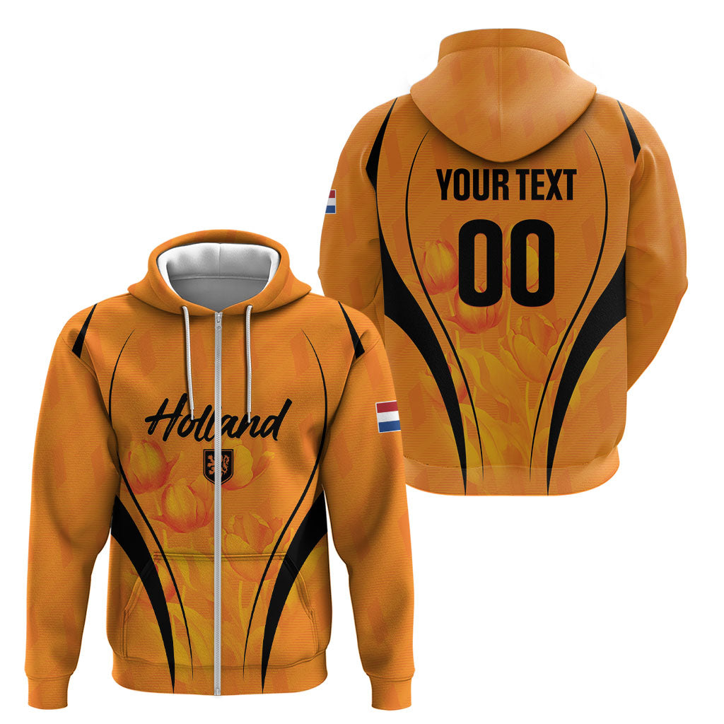 Custom Holland 2026 World Football Zip Hoodie Oranje Go Champions