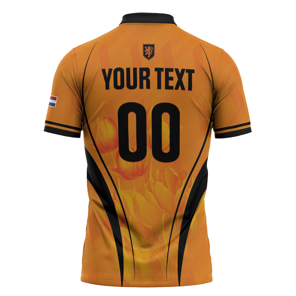 Custom Holland 2026 World Football Zipper Polo Shirt Oranje Go Champions
