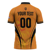 Custom Holland 2026 World Football Zipper Polo Shirt Oranje Go Champions