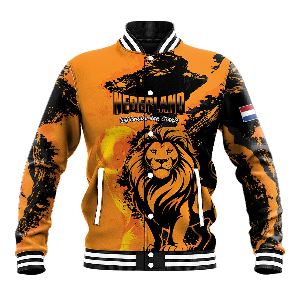 Custom Nederland 2026 World Football Baseball Jacket Oranje Lions Go Champions