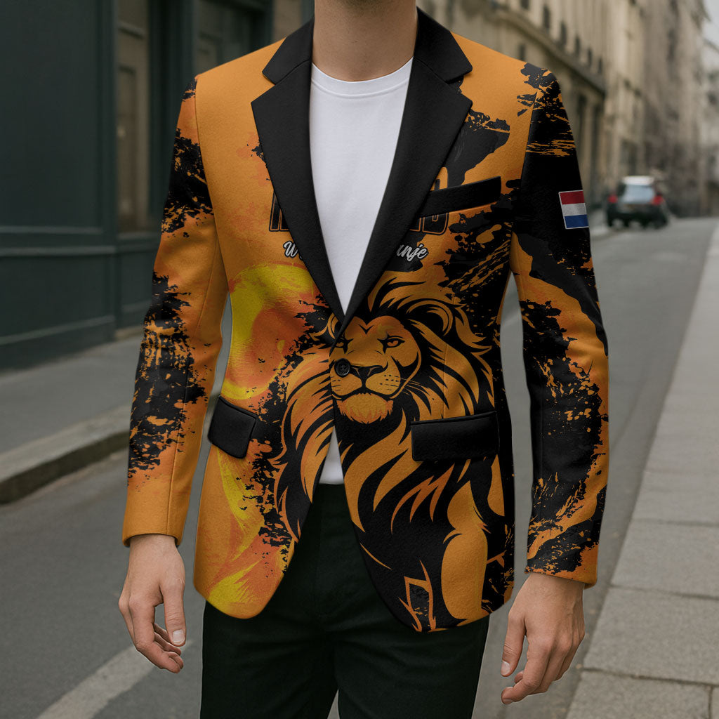 Custom Nederland 2026 World Football Blazer Oranje Lions Go Champions
