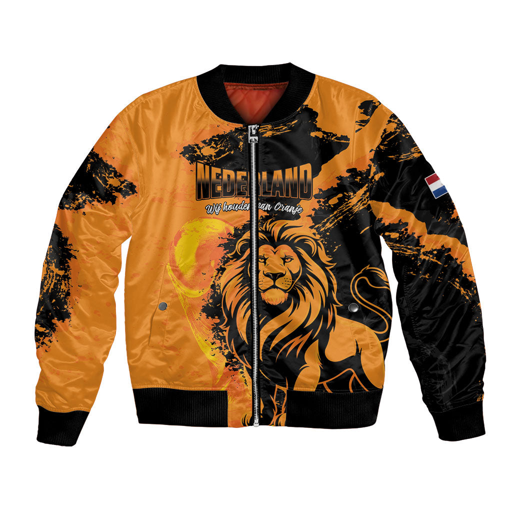 Custom Nederland 2026 World Football Bomber Jacket Oranje Lions Go Champions