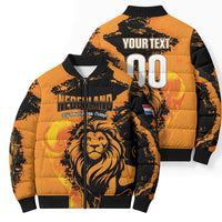 Custom Nederland 2026 World Football Bomber Puffer Jacket Oranje Lions Go Champions