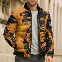 Custom Nederland 2026 World Football Bomber Puffer Jacket Oranje Lions Go Champions