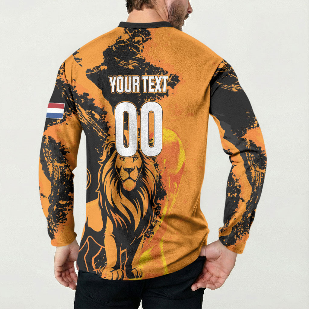 Custom Nederland 2026 World Football Button Sweatshirt Oranje Lions Go Champions