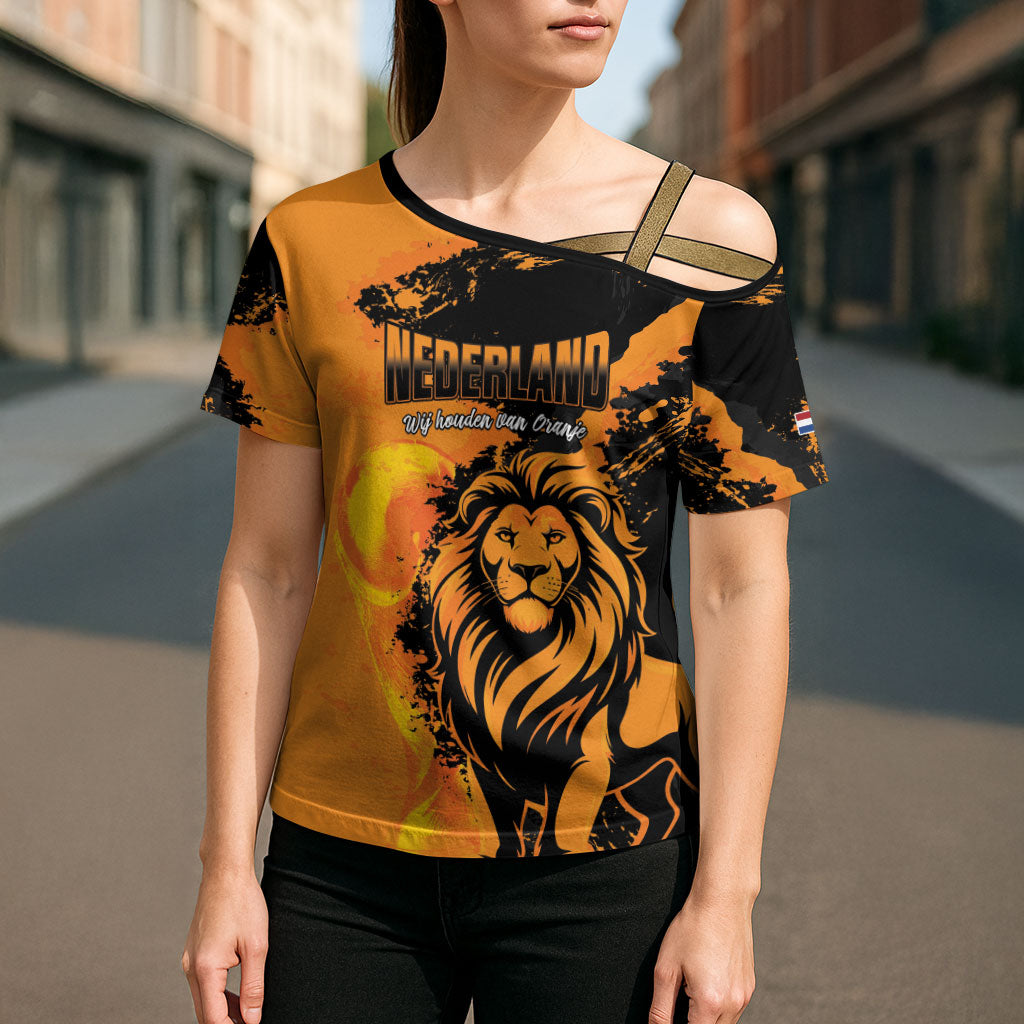 Custom Nederland 2026 World Football Cross Shoulder Shirt Oranje Lions Go Champions