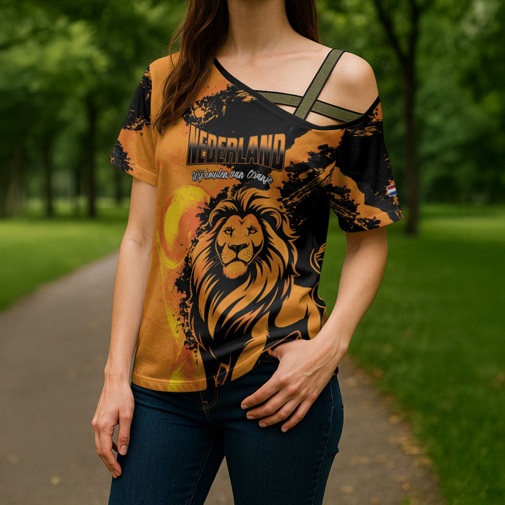 Custom Nederland 2026 World Football Cross Shoulder Shirt Oranje Lions Go Champions