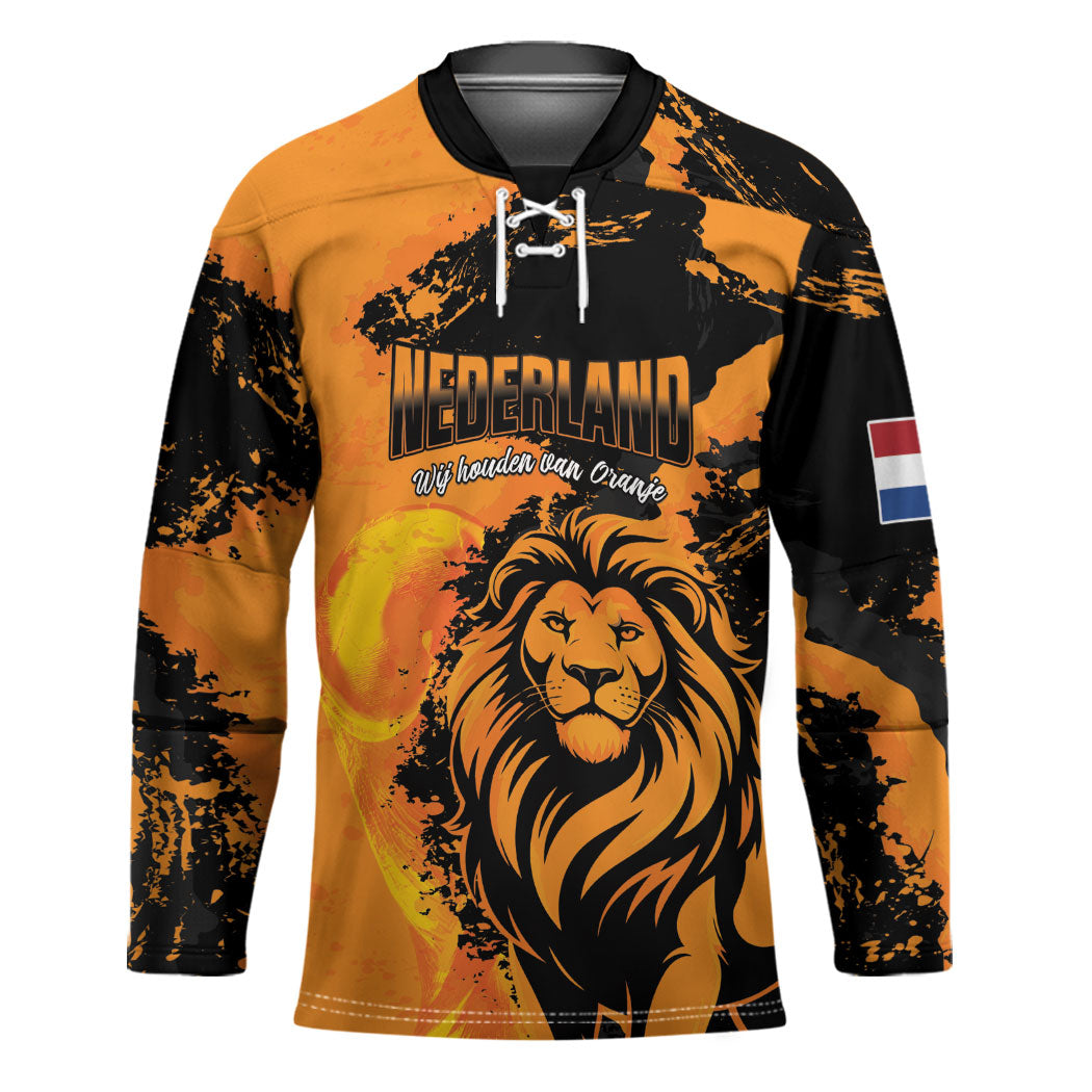 Custom Nederland 2026 World Football Hockey Jersey Oranje Lions Go Champions