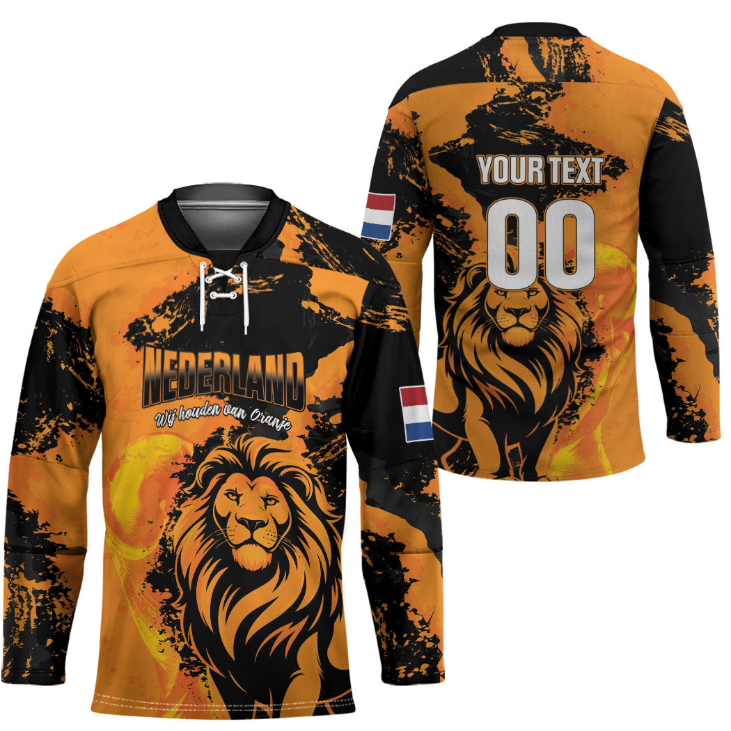 Custom Nederland 2026 World Football Hockey Jersey Oranje Lions Go Champions