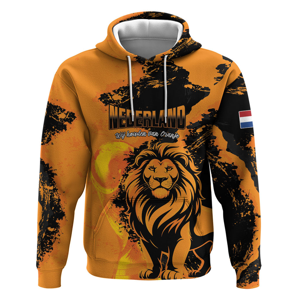 Custom Nederland 2026 World Football Hoodie Oranje Lions Go Champions