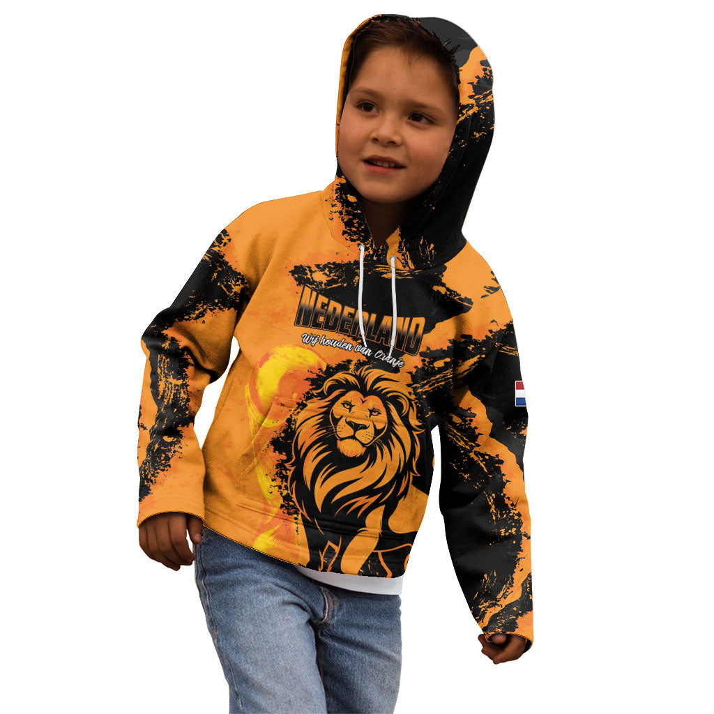 Custom Nederland 2026 World Football Kid Hoodie Oranje Lions Go Champions