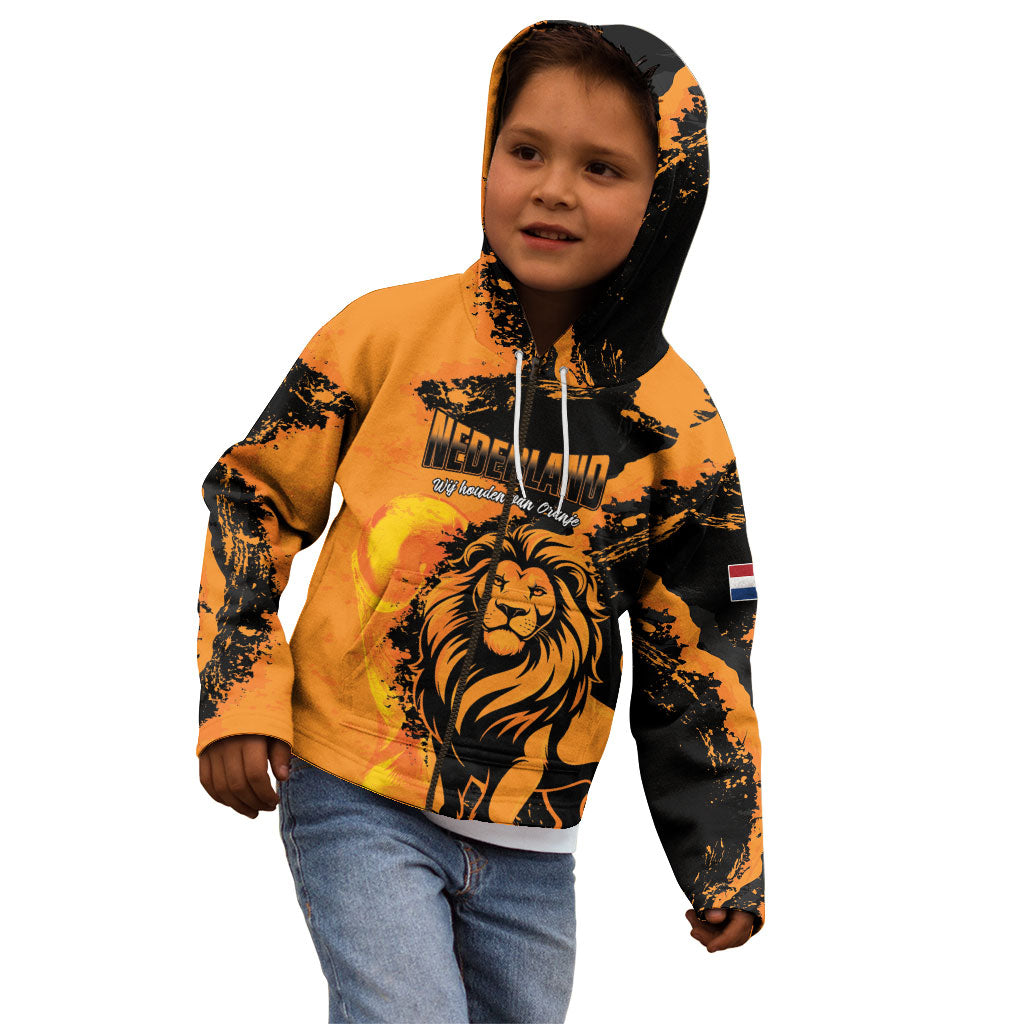 Custom Nederland 2026 World Football Kid Hoodie Oranje Lions Go Champions