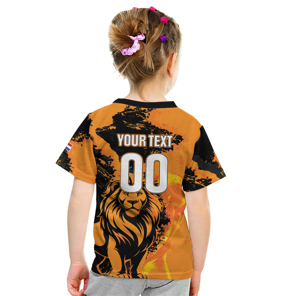 Custom Nederland 2026 World Football Kid T Shirt Oranje Lions Go Champions