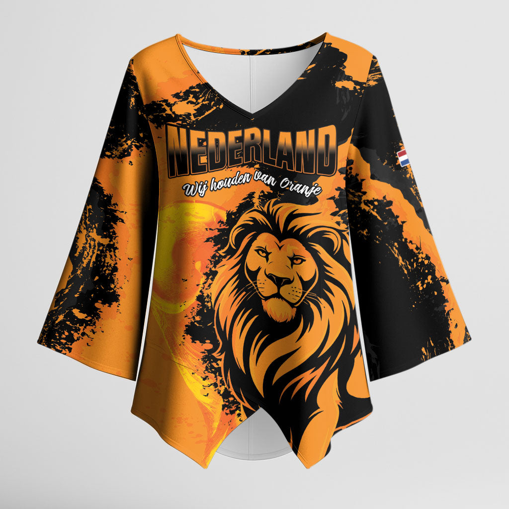 Custom Nederland 2026 World Football Kimono Sleeve Blouse Oranje Lions Go Champions