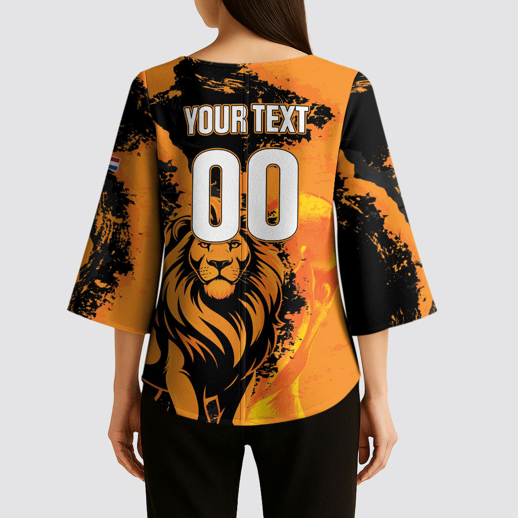 Custom Nederland 2026 World Football Kimono Sleeve Blouse Oranje Lions Go Champions