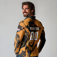 Custom Nederland 2026 World Football Long Sleeve Polo Shirt Oranje Lions Go Champions