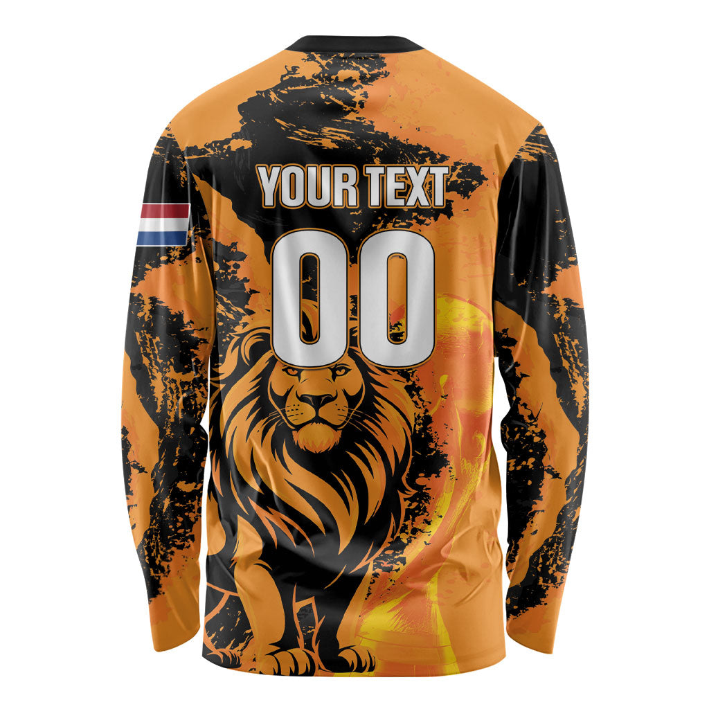 Custom Nederland 2026 World Football Long Sleeve Shirt Oranje Lions Go Champions