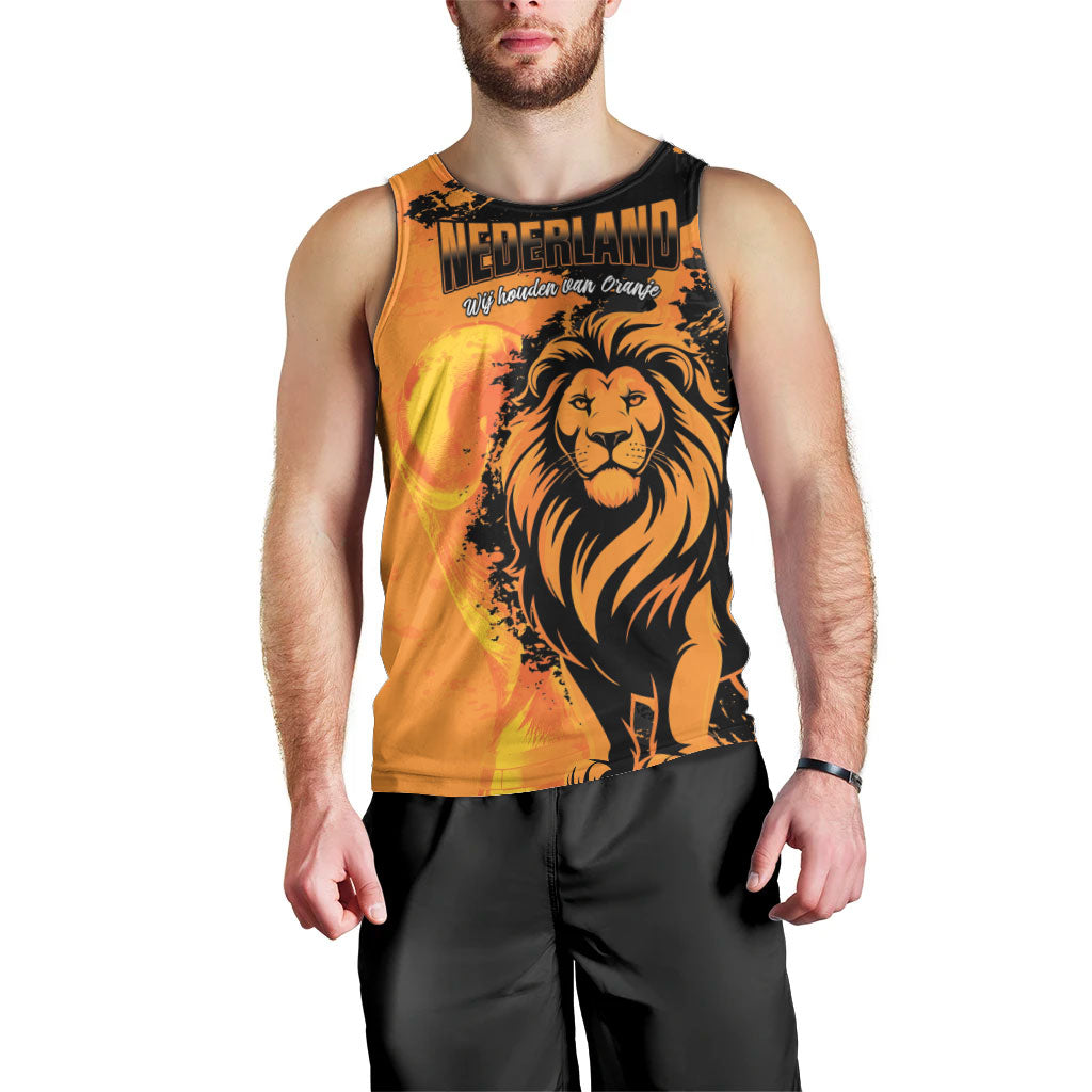 Custom Nederland 2026 World Football Men Tank Top Oranje Lions Go Champions