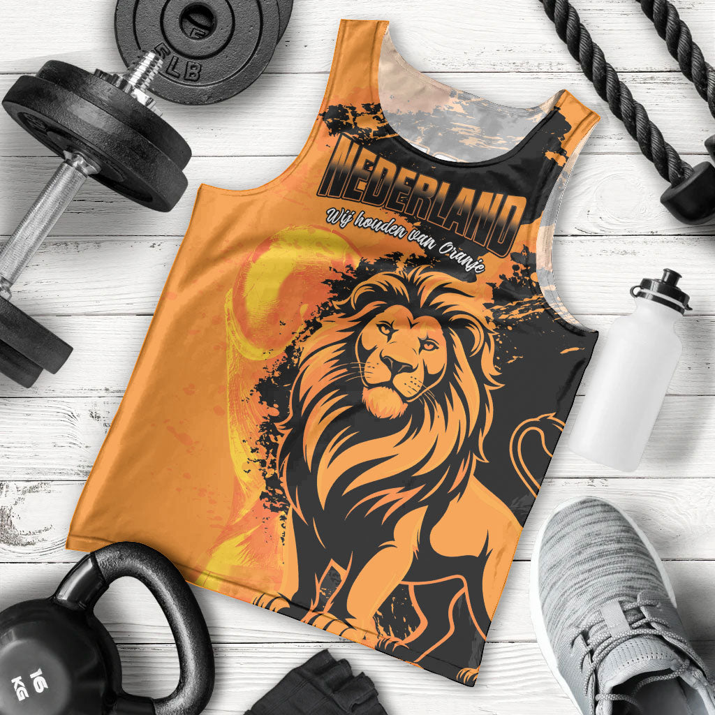 Custom Nederland 2026 World Football Men Tank Top Oranje Lions Go Champions