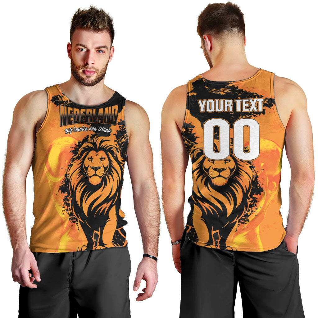 Custom Nederland 2026 World Football Men Tank Top Oranje Lions Go Champions