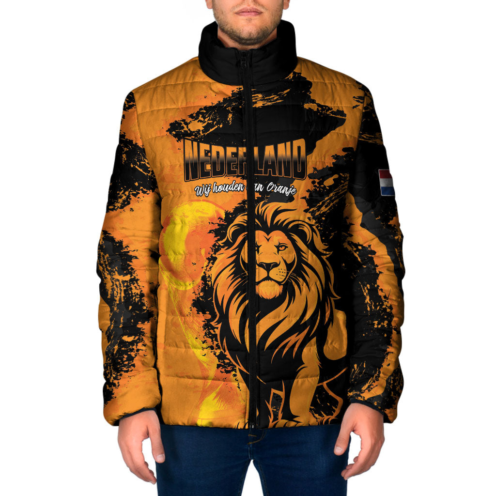 Custom Nederland 2026 World Football Padded Jacket Oranje Lions Go Champions