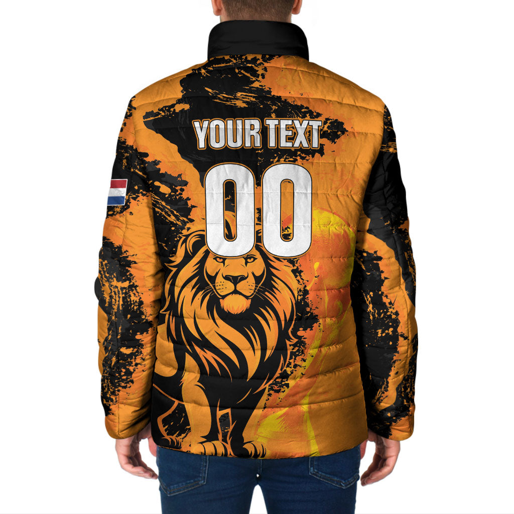 Custom Nederland 2026 World Football Padded Jacket Oranje Lions Go Champions
