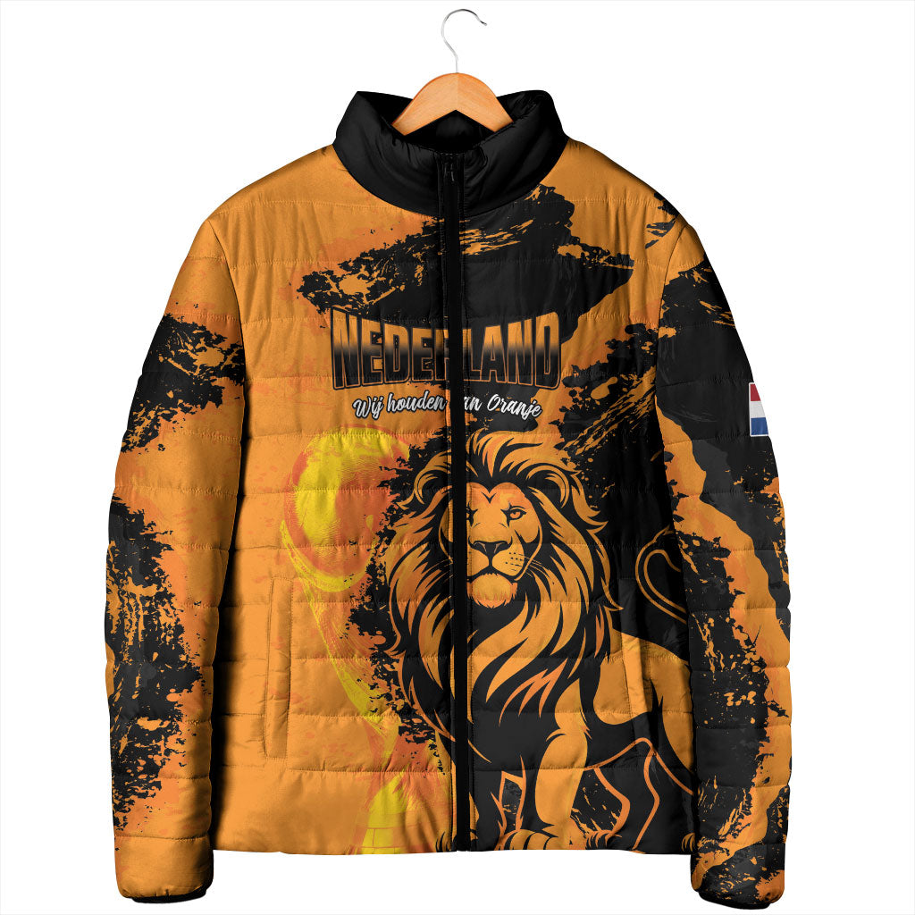 Custom Nederland 2026 World Football Padded Jacket Oranje Lions Go Champions