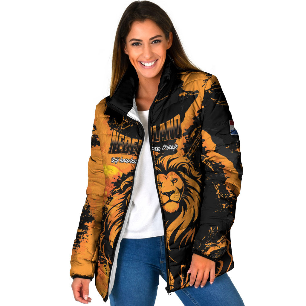 Custom Nederland 2026 World Football Padded Jacket Oranje Lions Go Champions