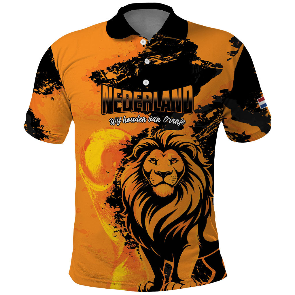 Custom Nederland 2026 World Football Polo Shirt Oranje Lions Go Champions