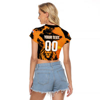 Custom Nederland 2026 World Football Raglan Cropped T Shirt Oranje Lions Go Champions