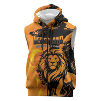 Custom Nederland 2026 World Football Sleeveless Zip Hoodie Oranje Lions Go Champions