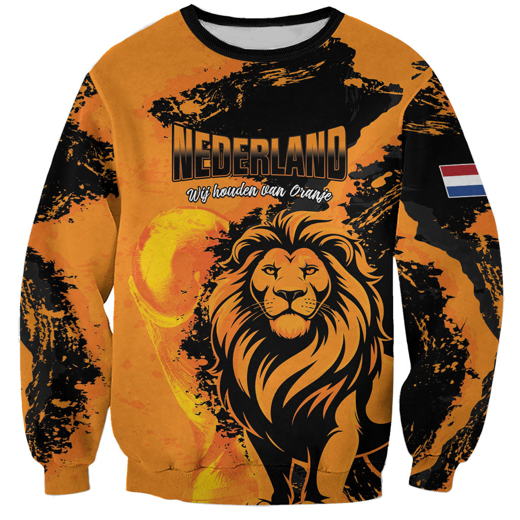 Custom Nederland 2026 World Football Sweatshirt Oranje Lions Go Champions