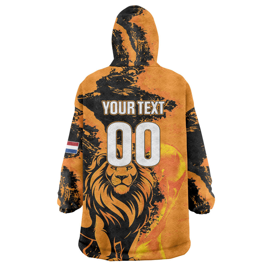 Custom Nederland 2026 World Football Wearable Blanket Hoodie Oranje Lions Go Champions