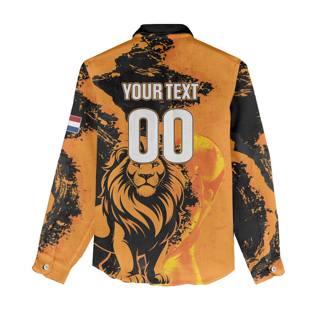 Custom Nederland 2026 World Football Women Casual Shirt Oranje Lions Go Champions