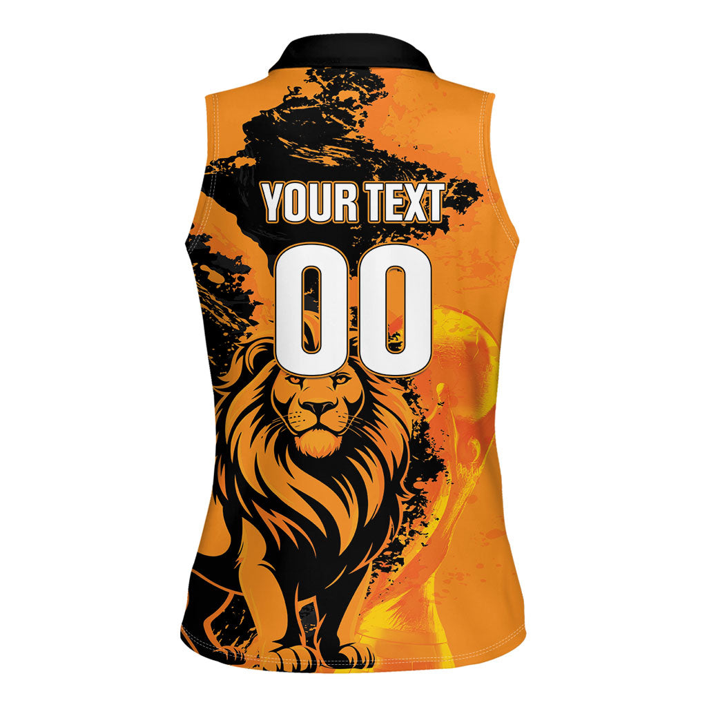 Custom Nederland 2026 World Football Women Sleeveless Polo Shirt Oranje Lions Go Champions