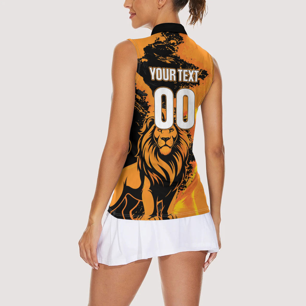 Custom Nederland 2026 World Football Women Sleeveless Polo Shirt Oranje Lions Go Champions