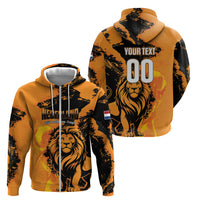 Custom Nederland 2026 World Football Zip Hoodie Oranje Lions Go Champions