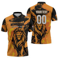 Custom Nederland 2026 World Football Zipper Polo Shirt Oranje Lions Go Champions