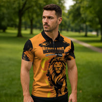 Custom Nederland 2026 World Football Zipper Polo Shirt Oranje Lions Go Champions
